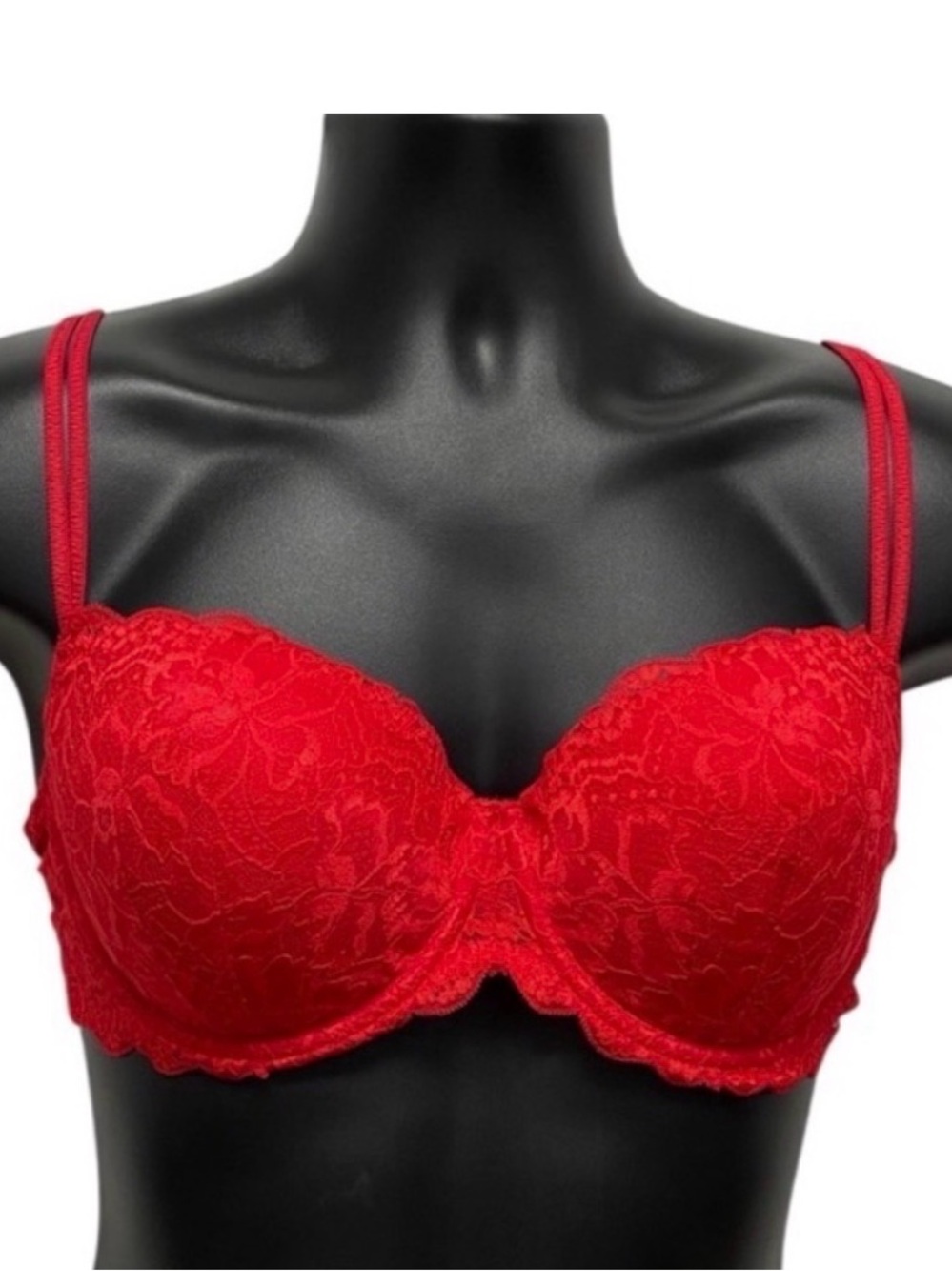 Victoria’s Secret PINK Red Lace Push Up Bra 36DD Underwire